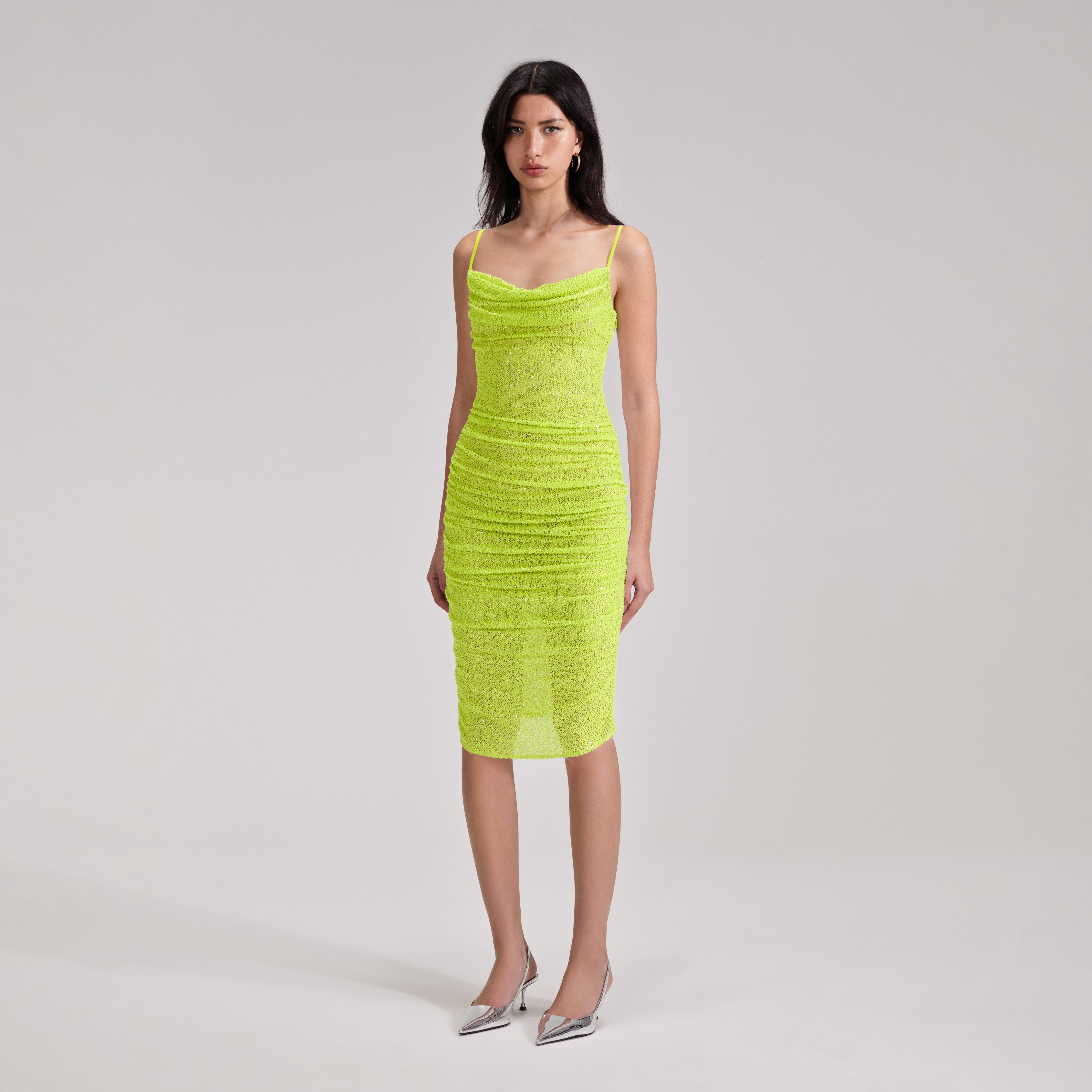 Green Beaded Midi Dress selfportrait