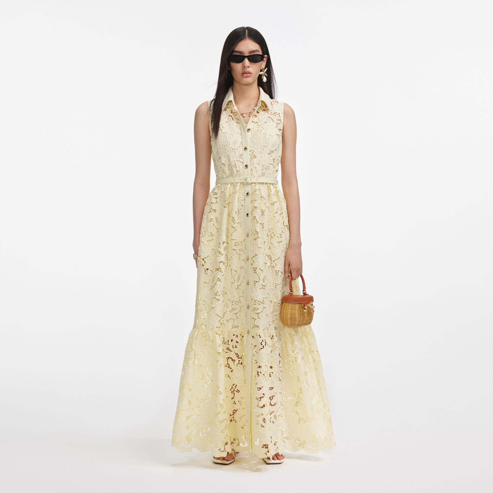 Yellow Lace Maxi Dress