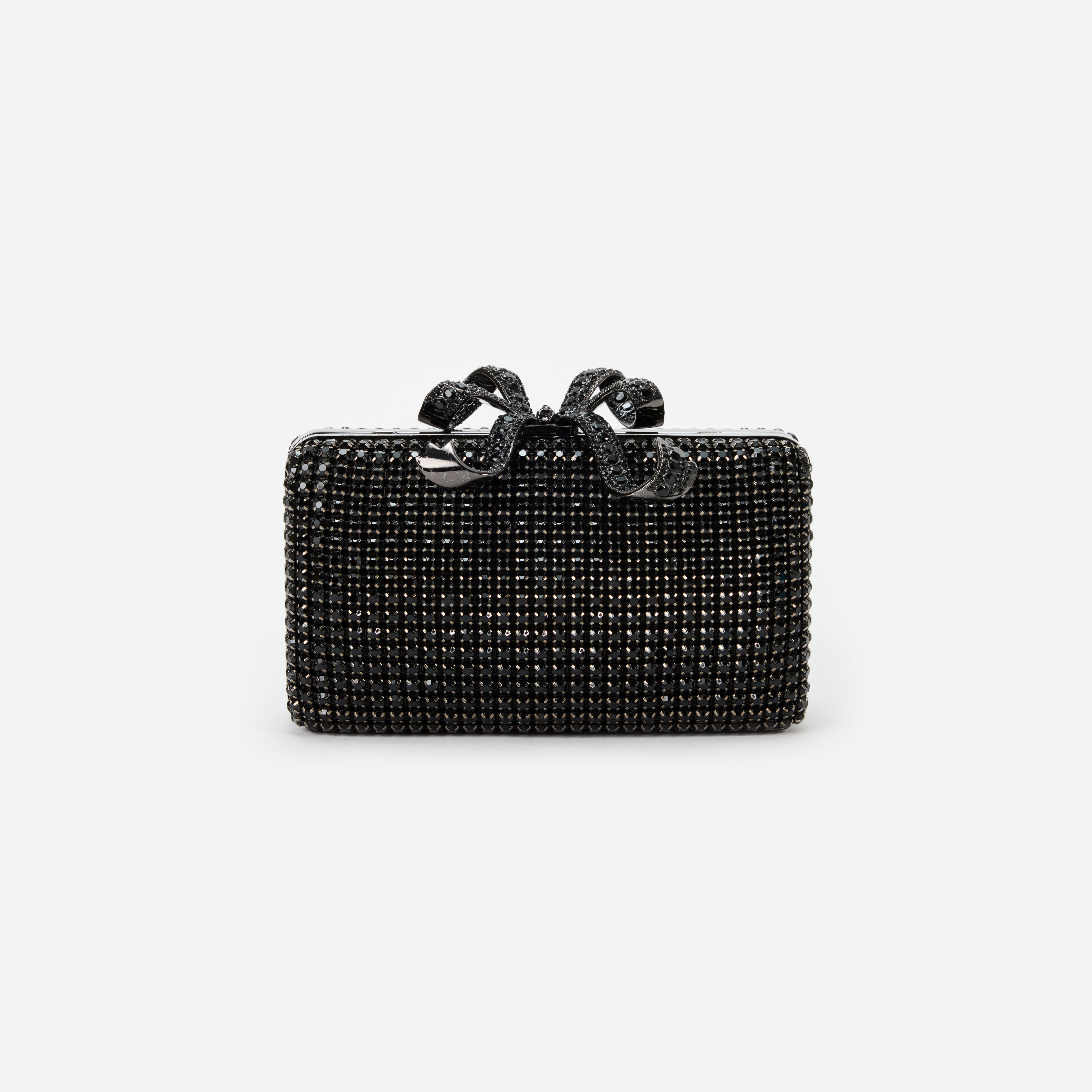 Gorgeous Black Crystal Ornate Box Clutch on sale