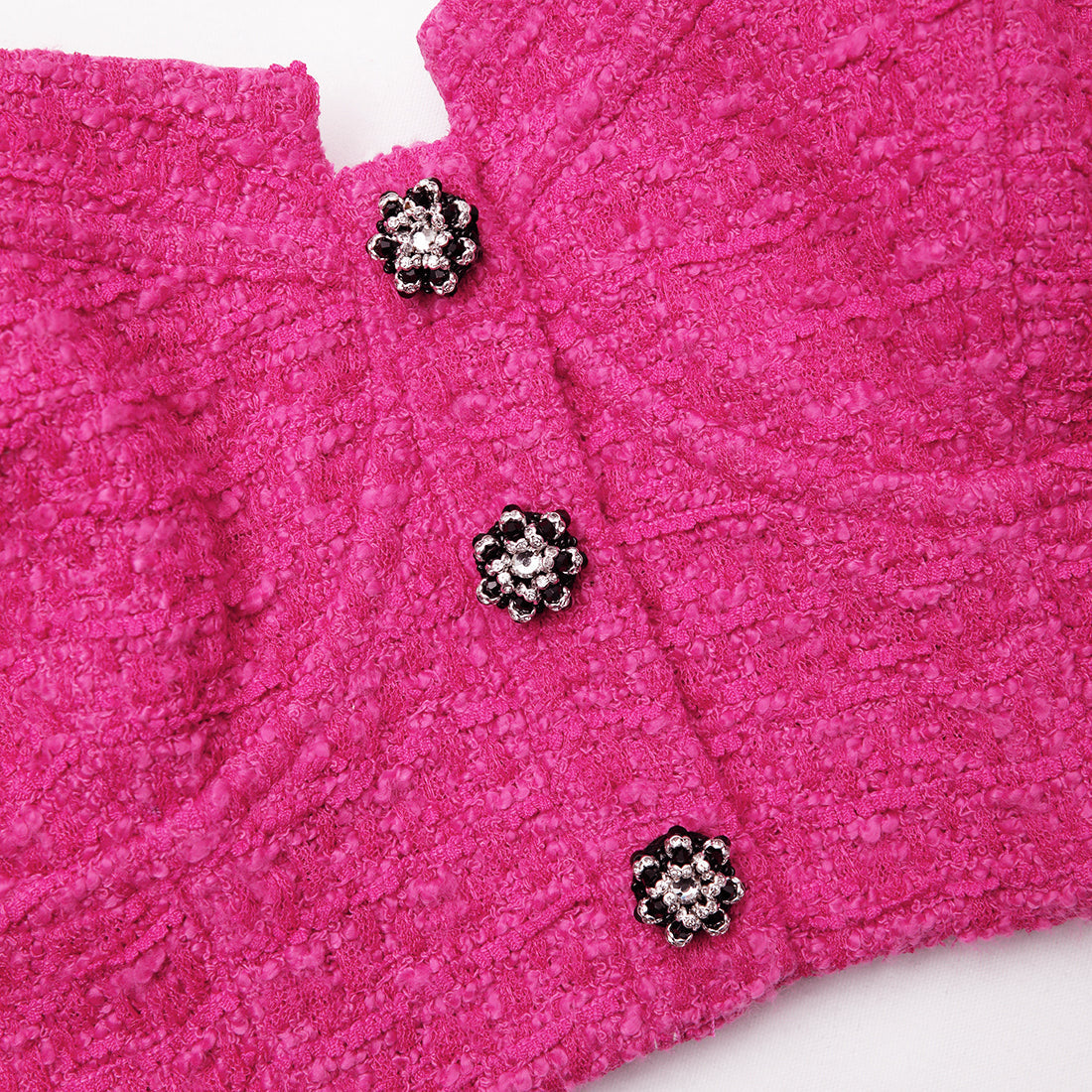 Fuchsia Boucle Crop Top