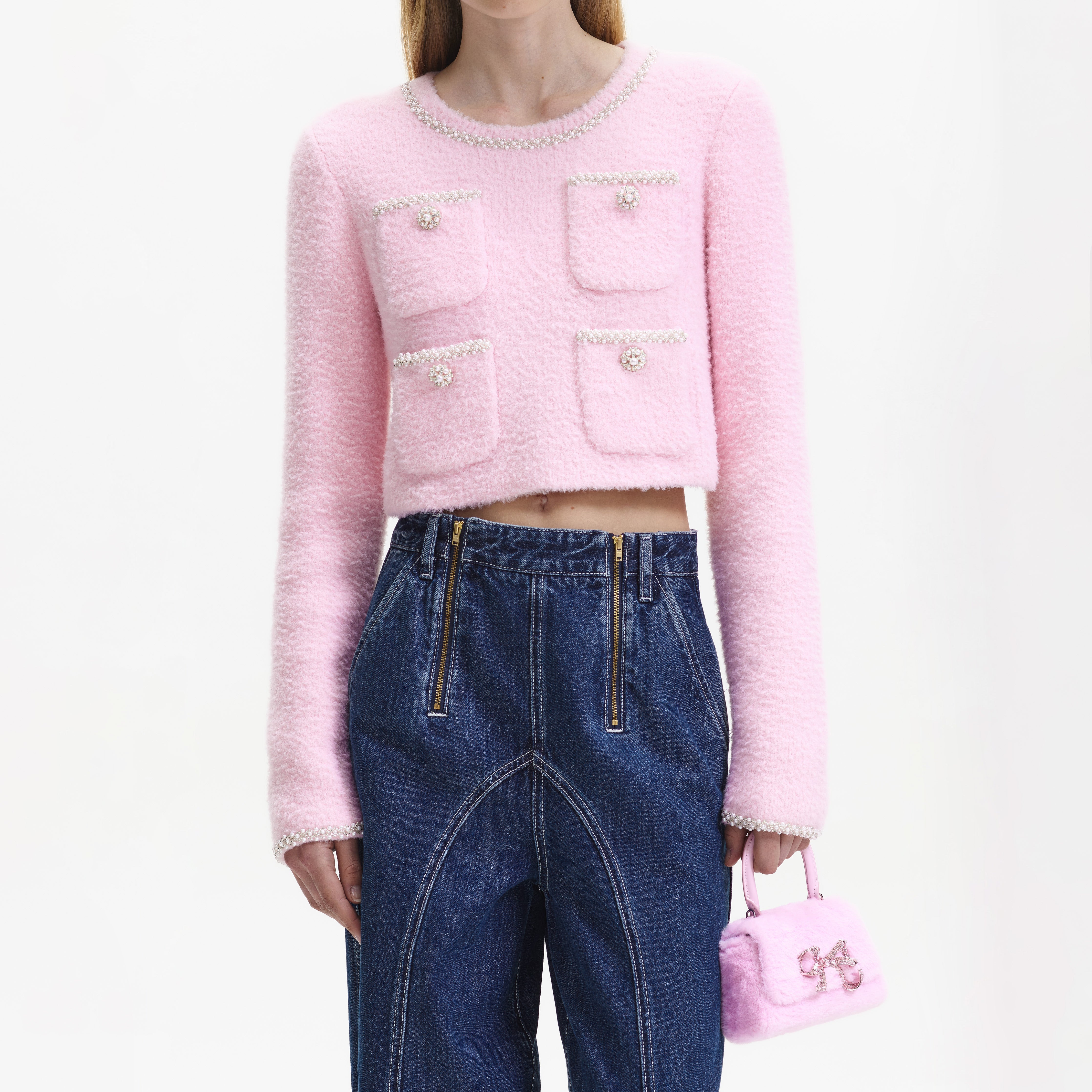 Pink Soft Knit Top – self-portrait