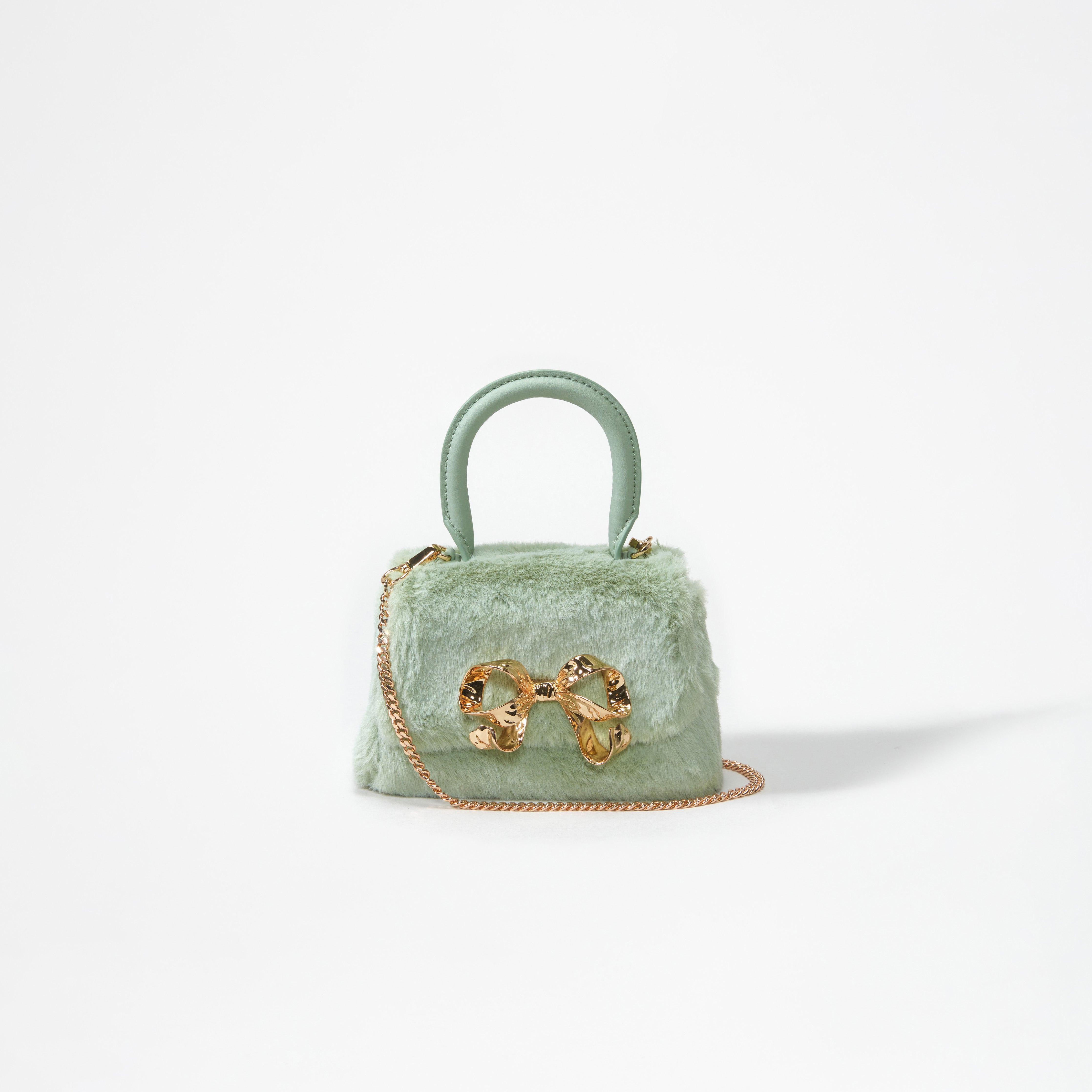 Green fur online bag