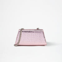 Pink Metallic Bow Mini Shoulder Bag