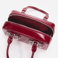 Burgundy Leather Mini Tote Bag