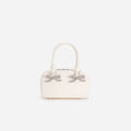 Cream Leather Mini Tote Bag