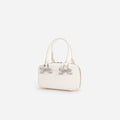 Cream Leather Mini Tote Bag