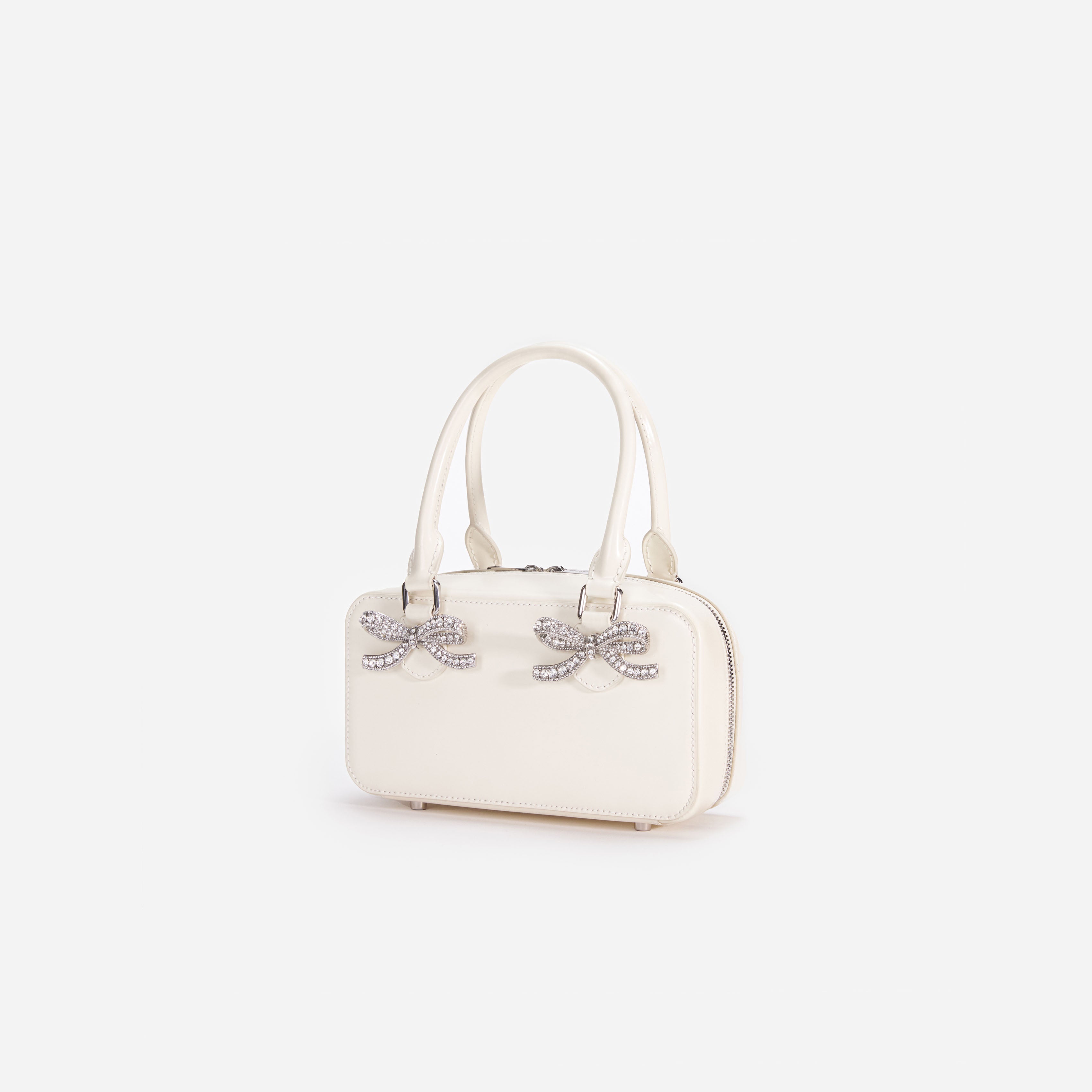 Cream Leather Mini Tote Bag