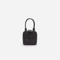 Black Leather Square Mini Tote Bag