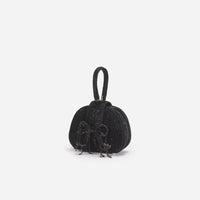 Black Rhinestone Top Handle Micro Bag