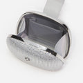 Silver Rhinestone Top Handle Clutch Bag