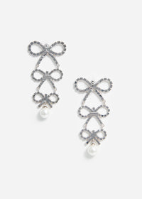 Tiered Crystal Bow Earrings