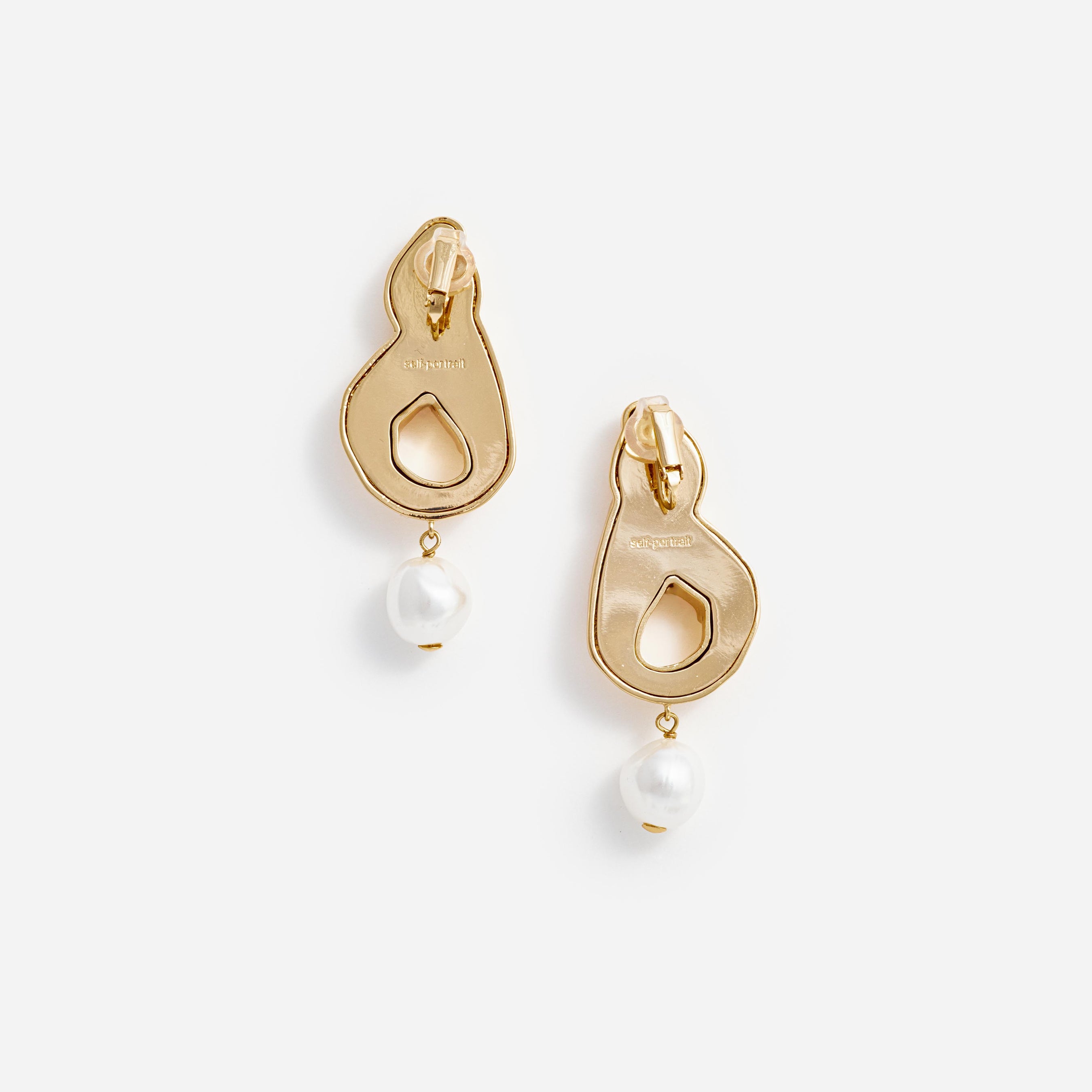 Gold Faux Pearl Drop Earrings