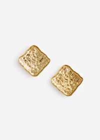 Textured Gold Square Earrings