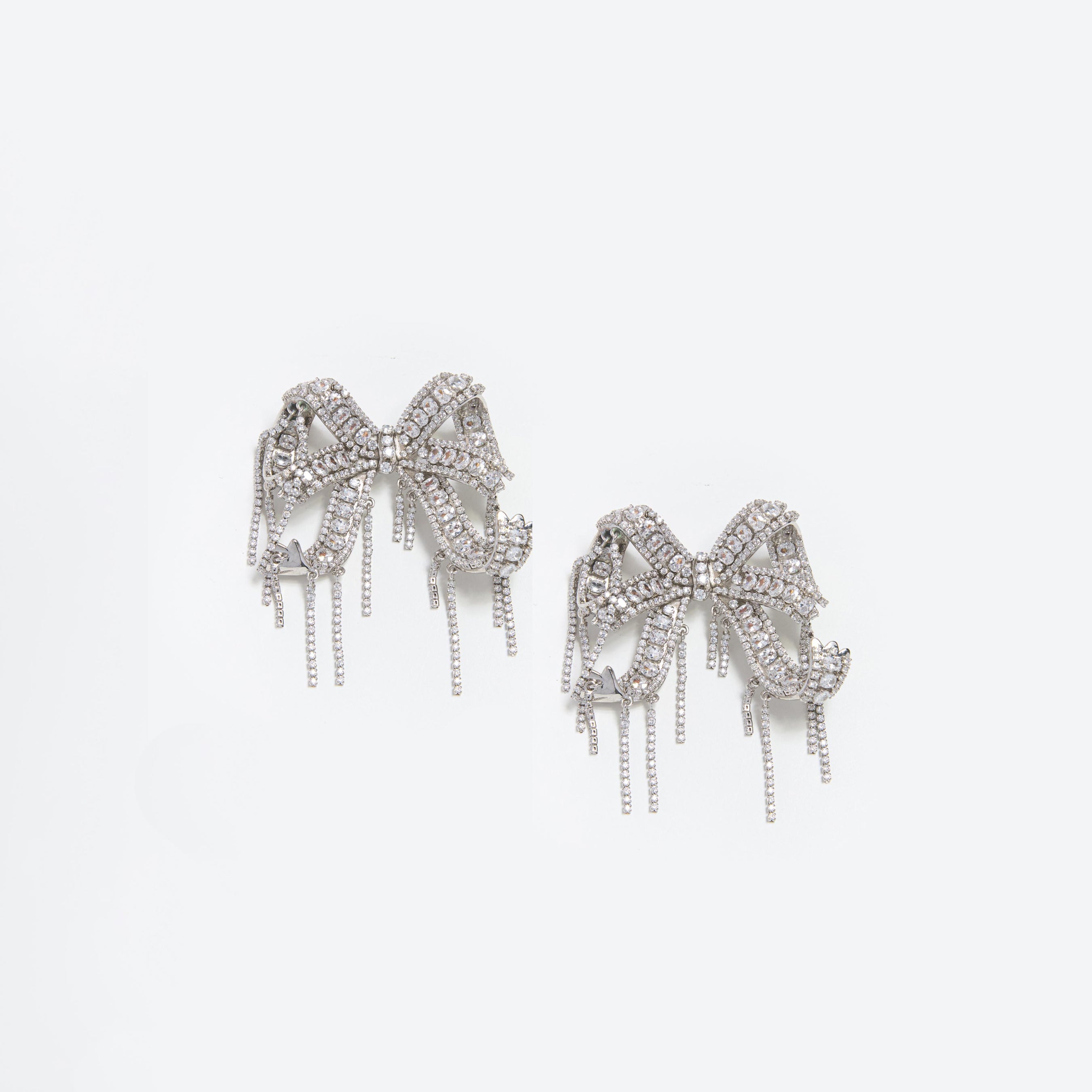 Crystal Embellished Bow Earrings