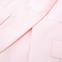 Pink Tailored Taffeta Midi Dress