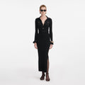 Black Ribbed Knit Maxi Dress