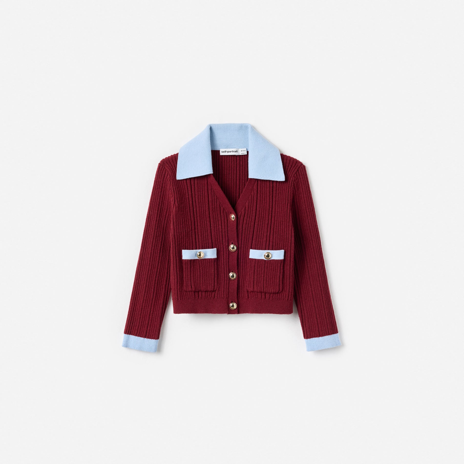 Burgundy Ribbed Knit Cardigan