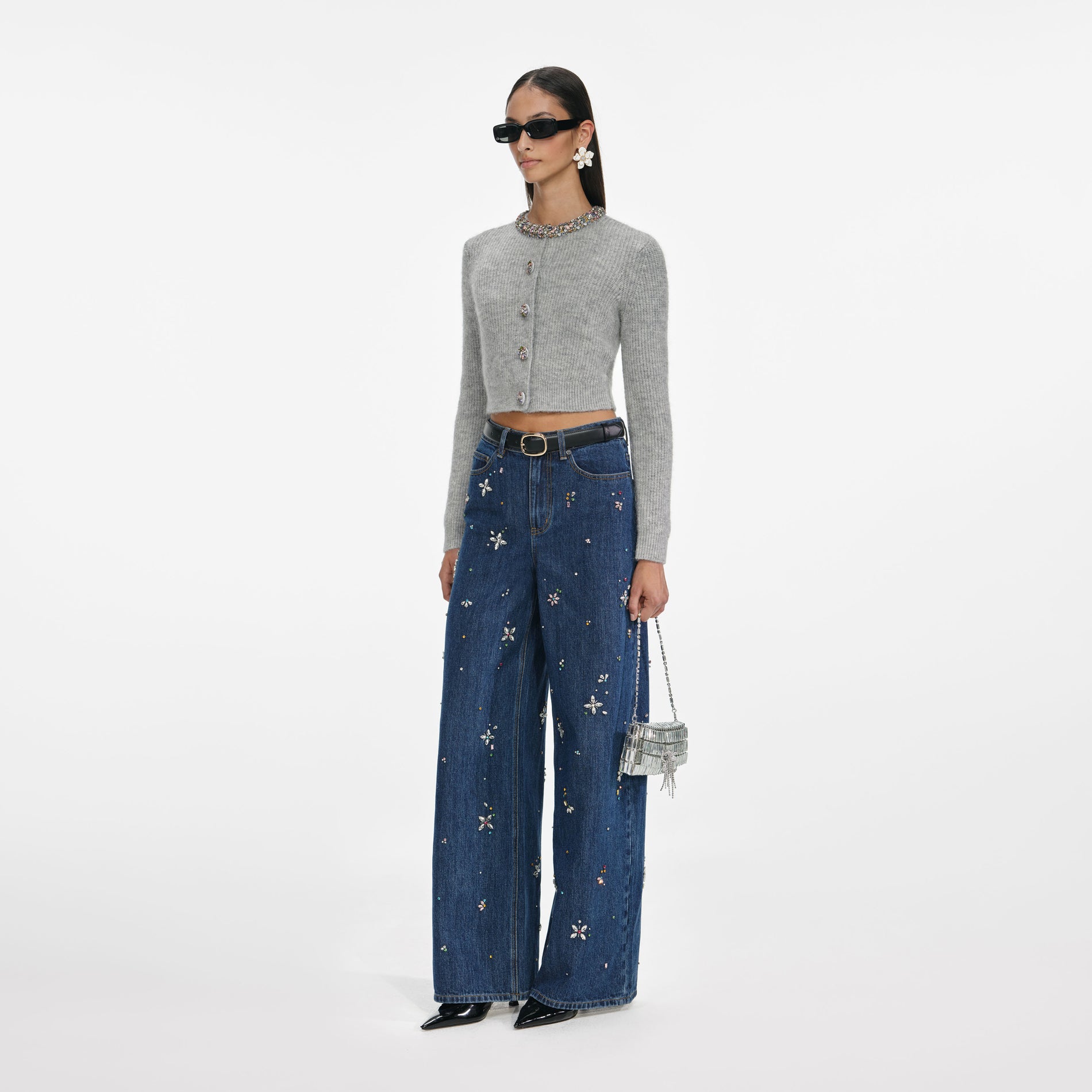 Grey Alpaca Knit Cardigan