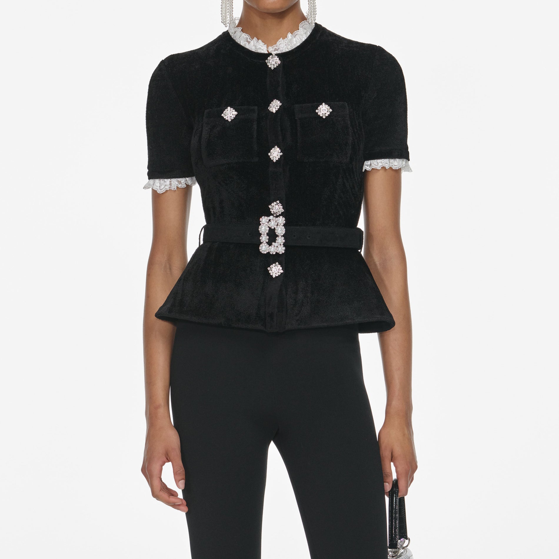 Black Chenille Knit Top