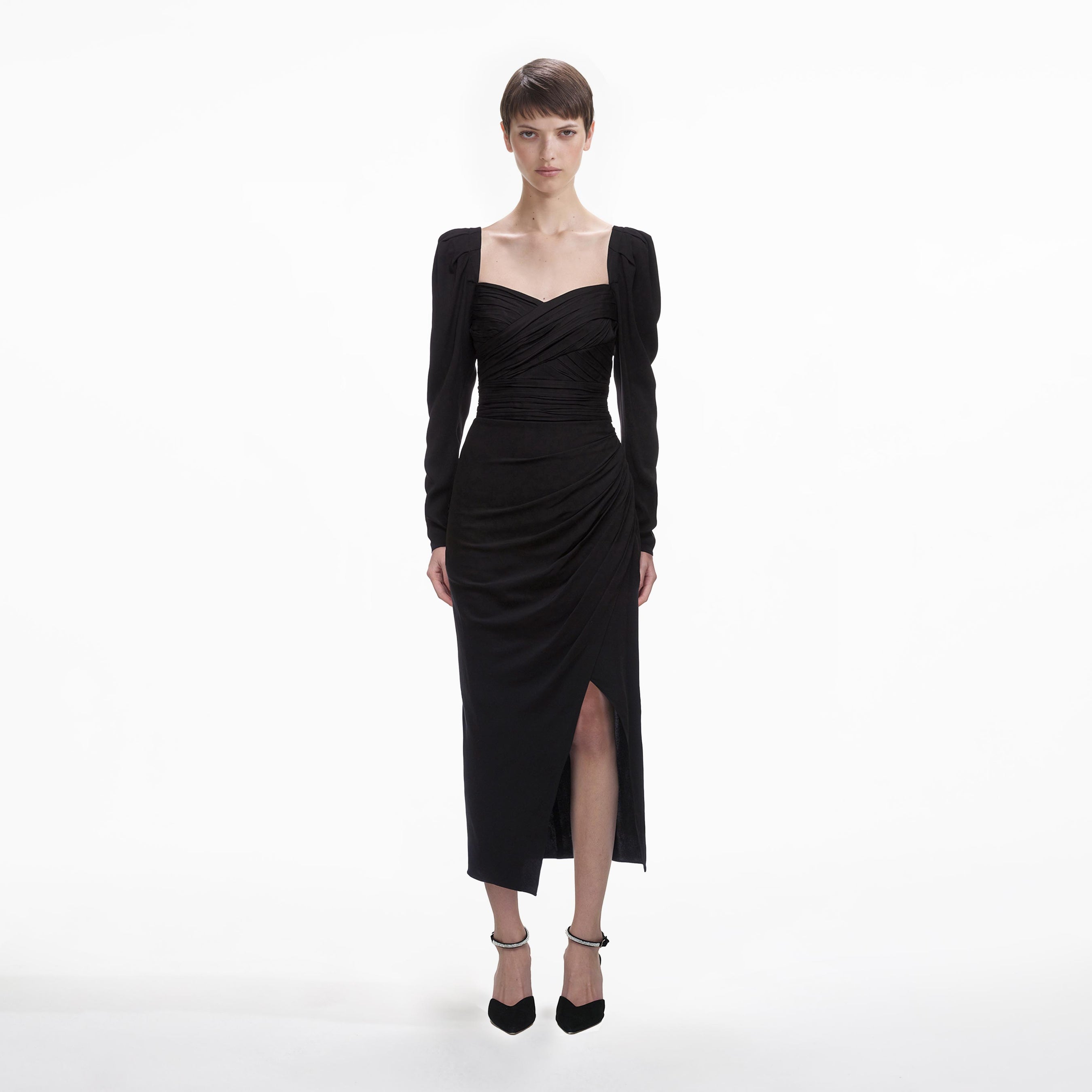 Black Iris Midi Dress