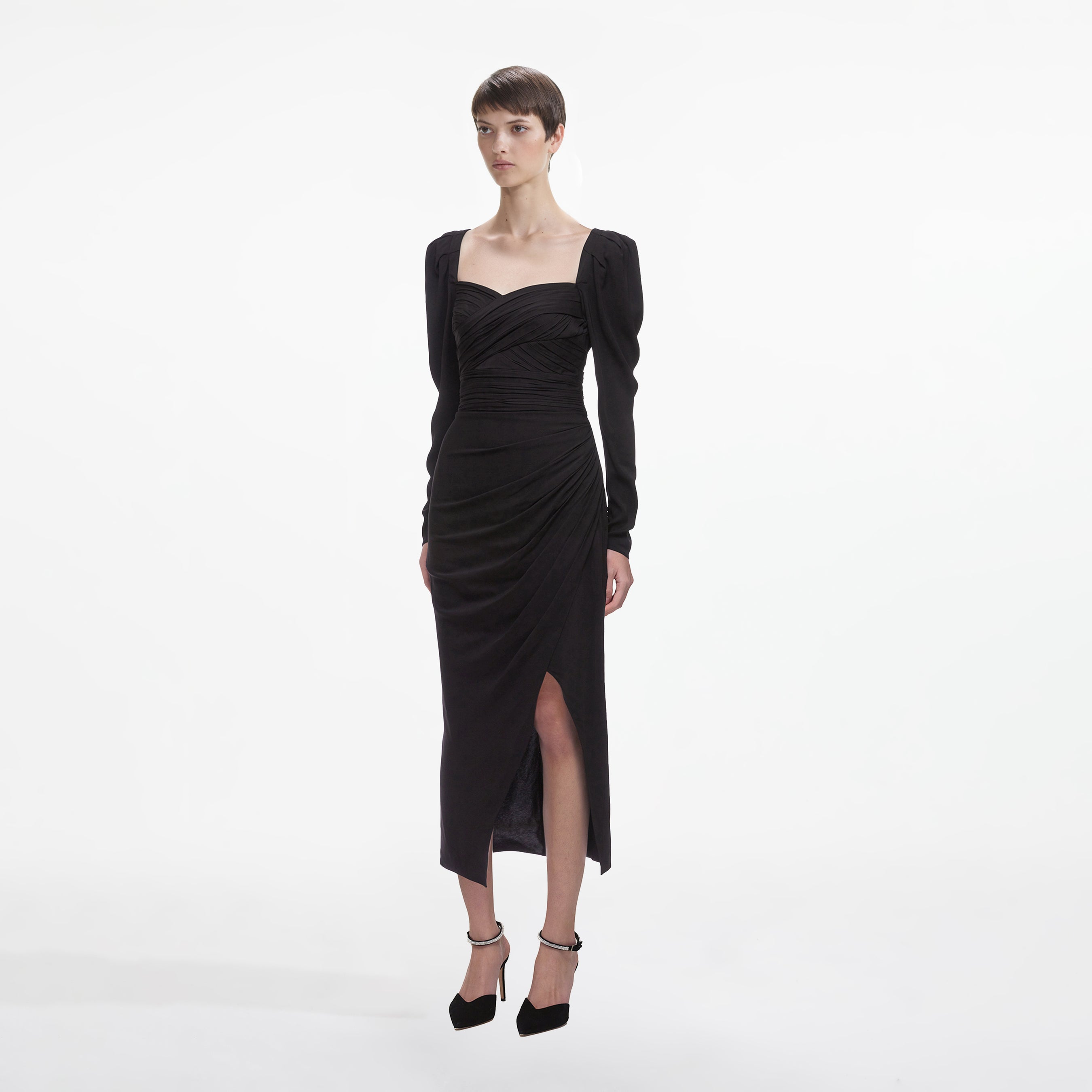 Black Iris Midi Dress