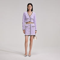 Lilac Knit Mini Skirt