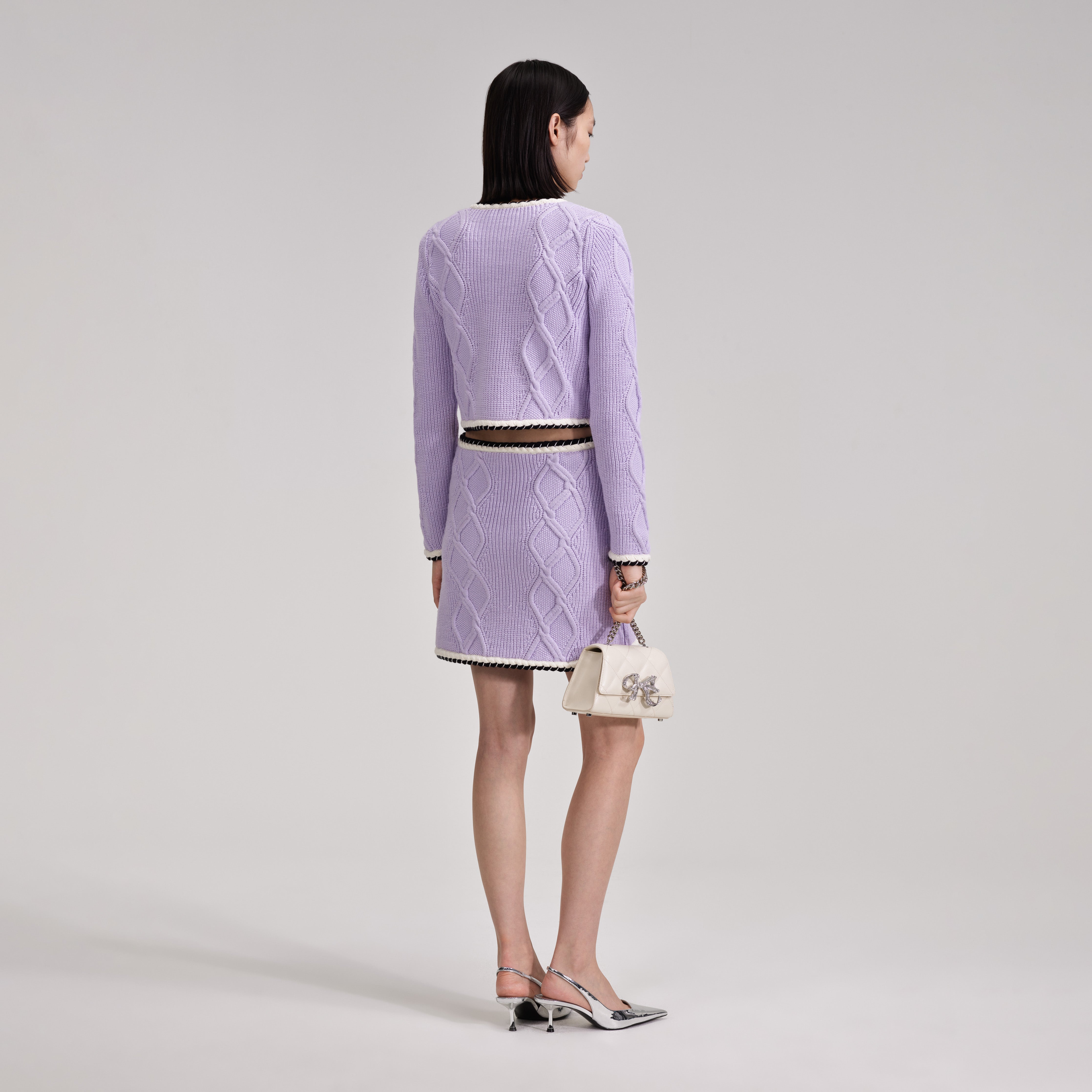 Lilac Knit Mini Skirt – self-portrait