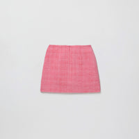 Pink Textured Woven Mini Skirt