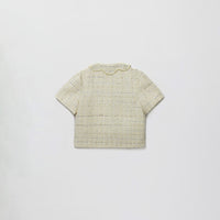 Yellow Boucle Scallop Collar Jacket