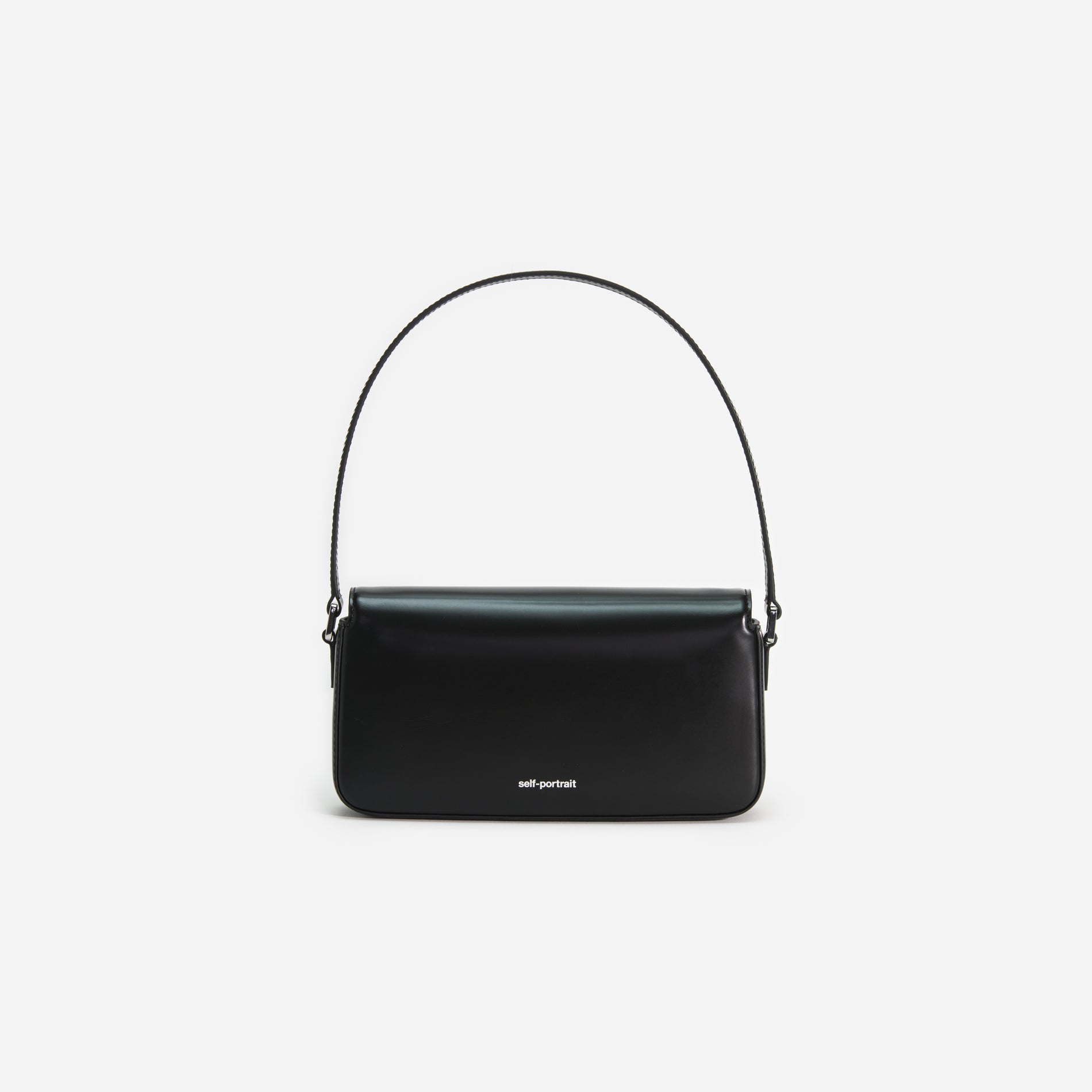 Black Leather Baguette Bag