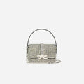Silver Rhinestone Chainmail Micro Bag