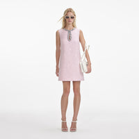 Pink Sequin Boucle Mini Dress