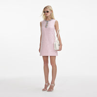 Pink Sequin Boucle Mini Dress