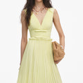 Yellow Chiffon Midi Dress