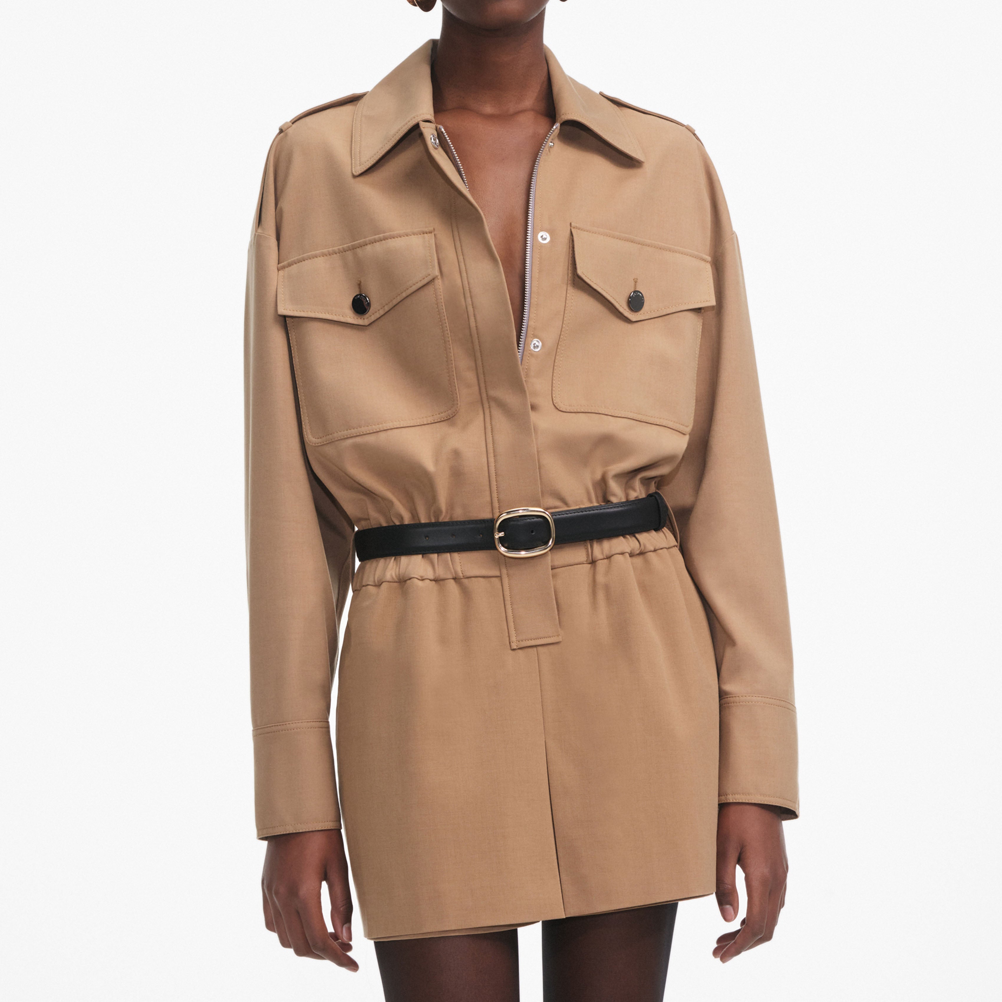 Tan Twill Playsuit