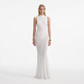White Racer Back Viscose Knit Maxi Dress