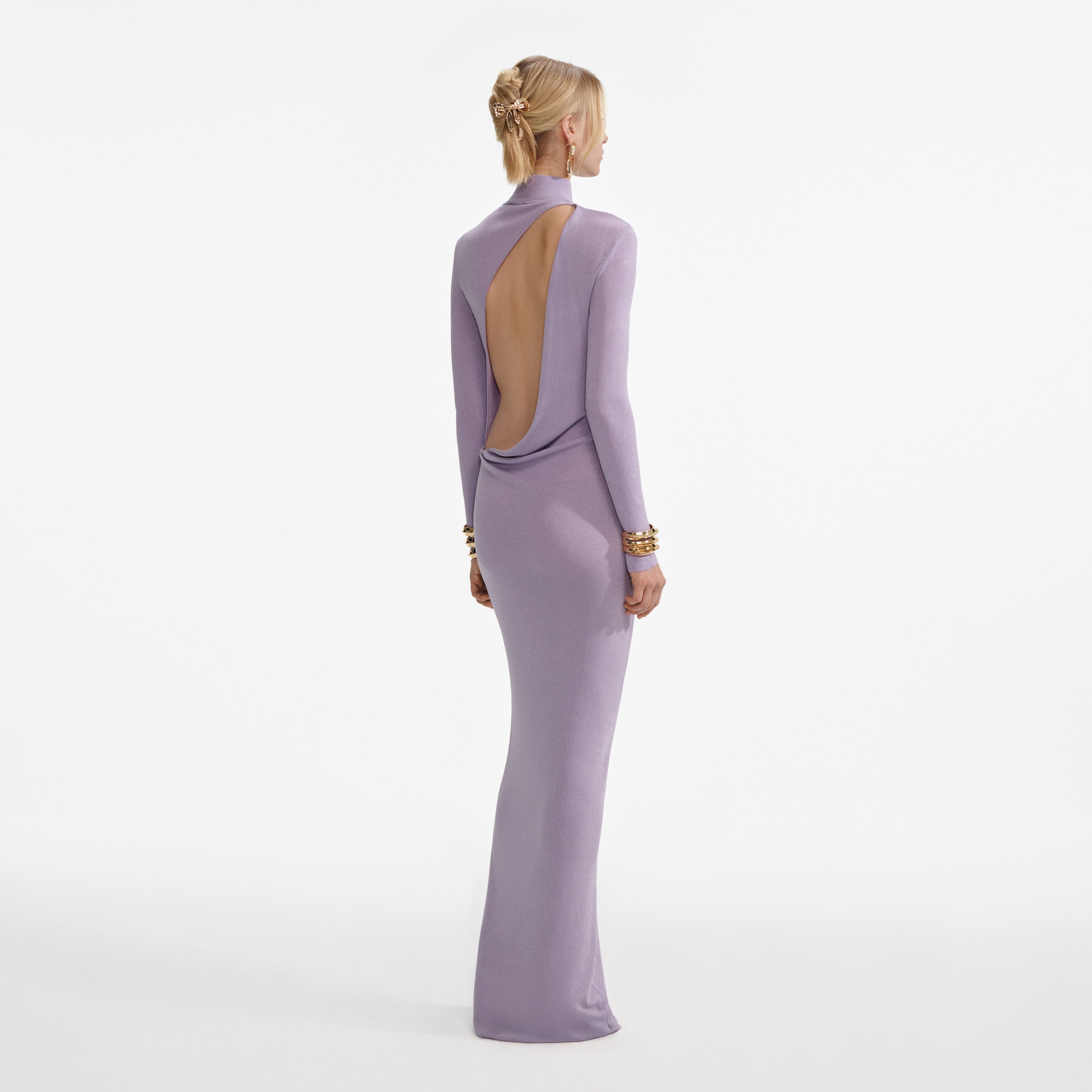 Lilac Viscose Knit Maxi Dress