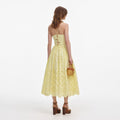 Yellow Cotton Broderie Midi Dress