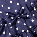 Navy Taffeta Polka Dot Dress