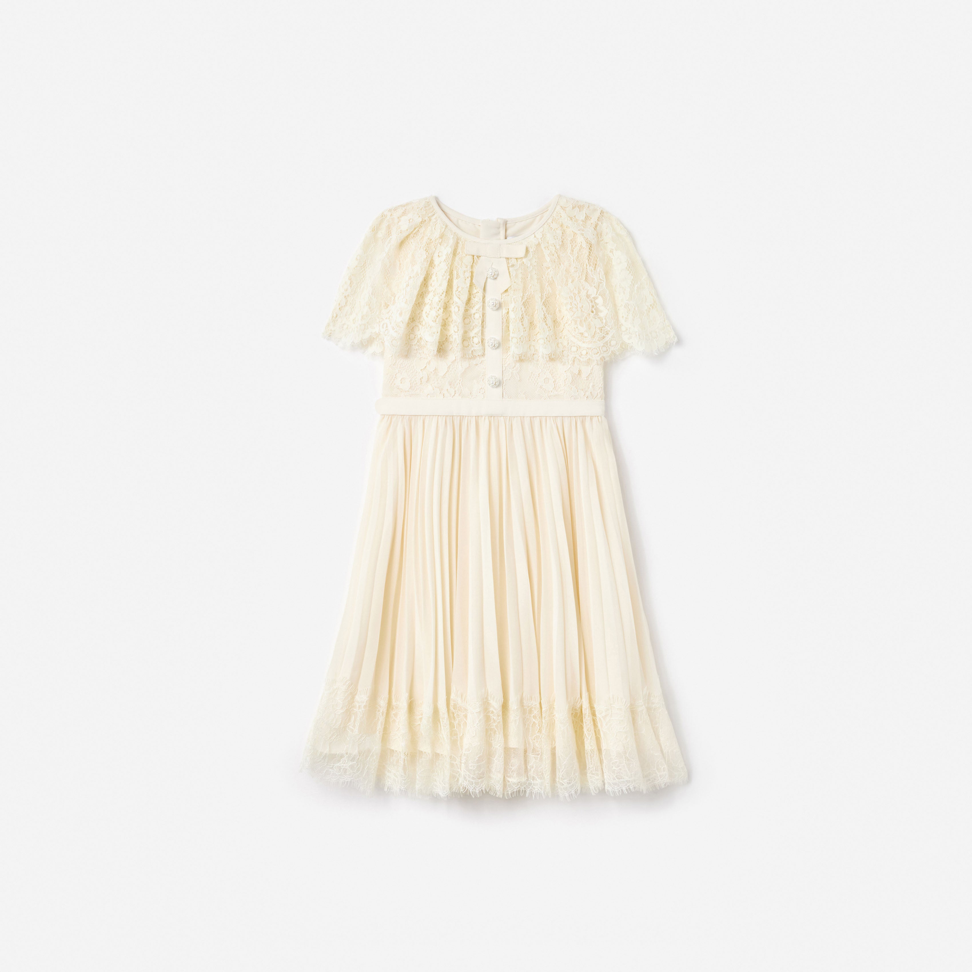 Cream Lace Cape Dress