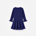Navy Pointelle Knit Dress