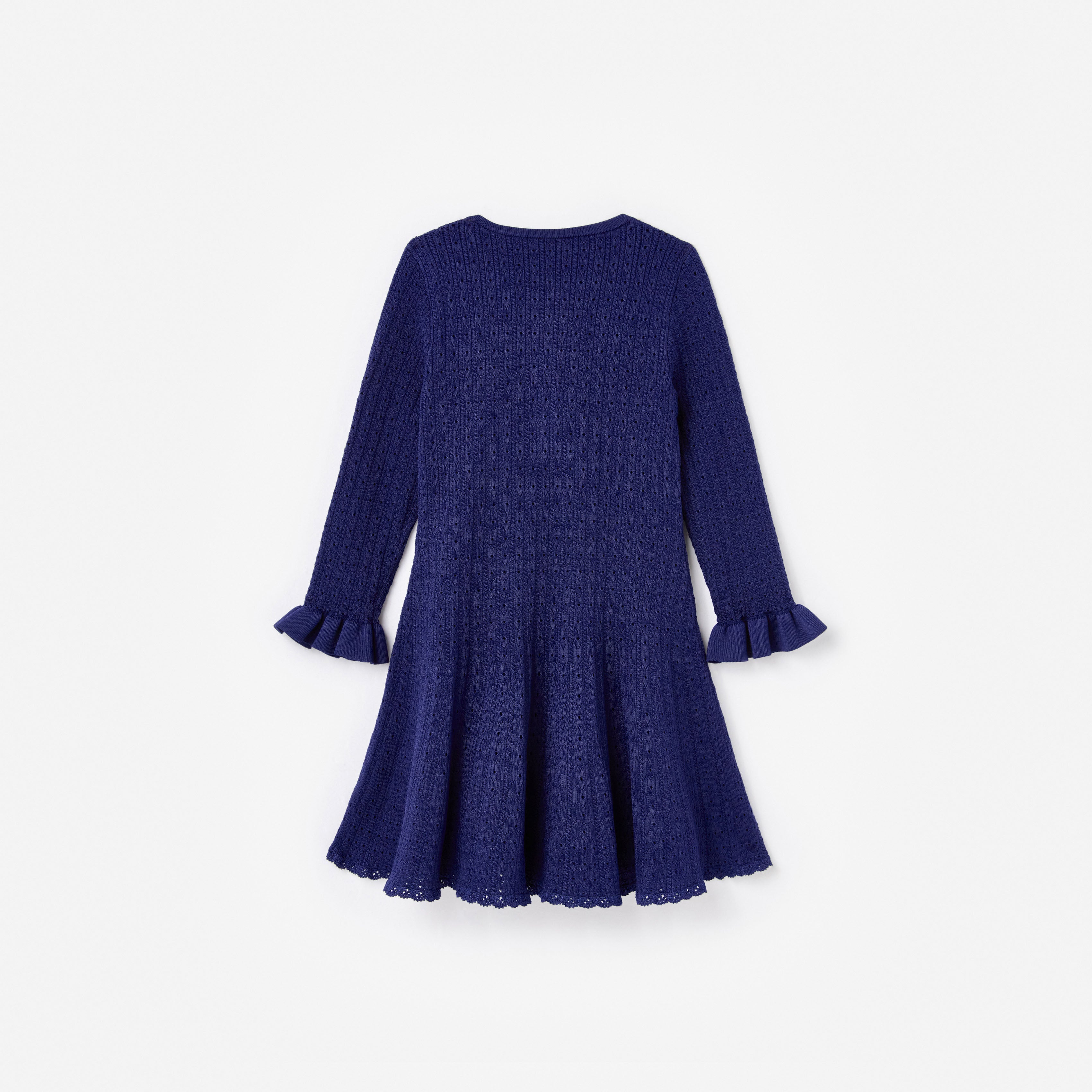 Navy Pointelle Knit Dress