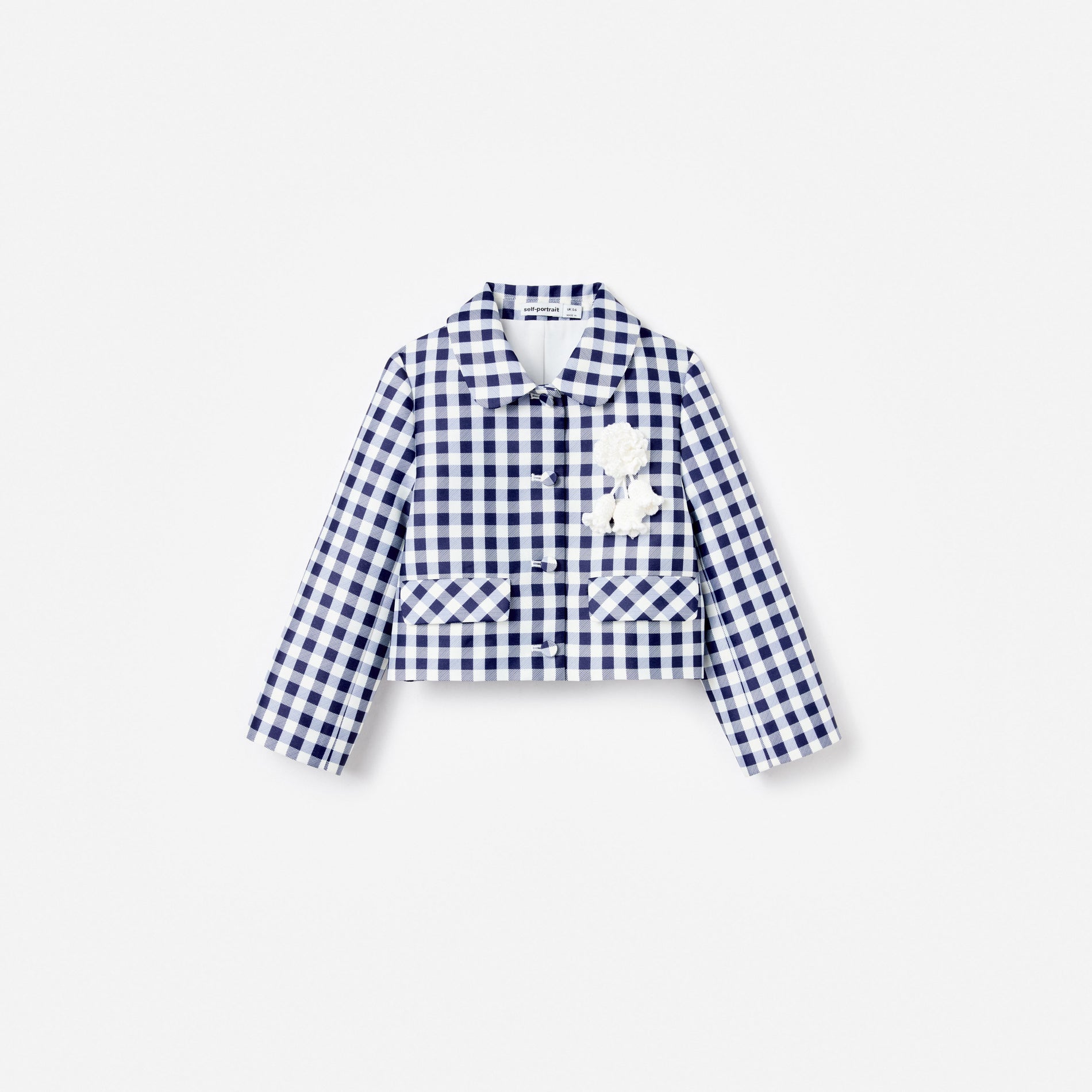 Navy Gingham Taffeta Jacket