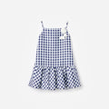 Navy Gingham Taffeta Dress