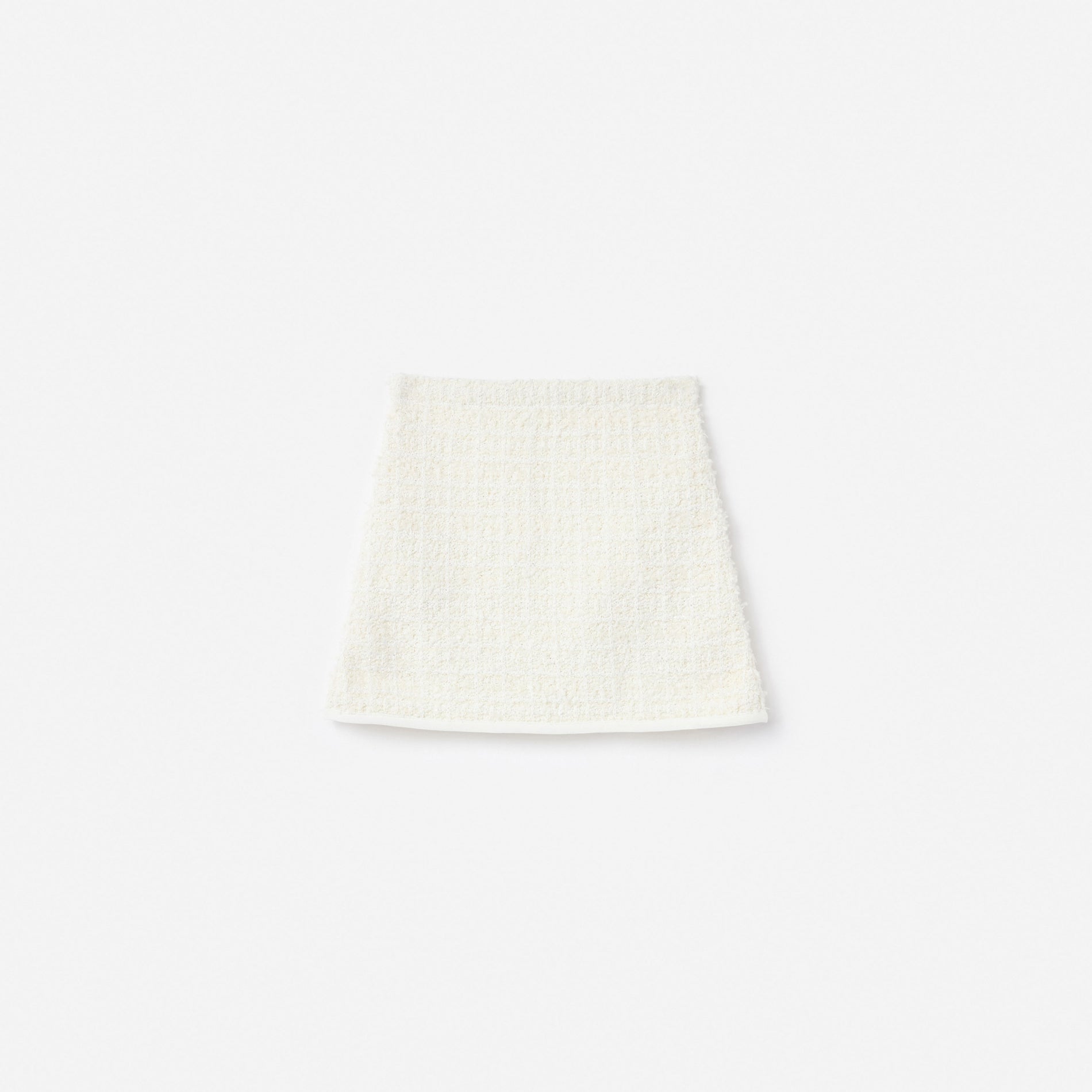 Cream Textured Bow Detail Knit Skirt