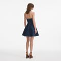 Denim Sleeveless Flared Mini Dress