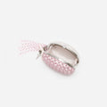 Pink Oval Crystal Chain Clutch Bag