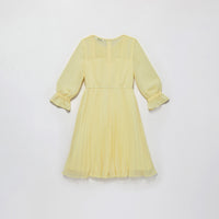 Yellow Chiffon Ruffle Mini Dress