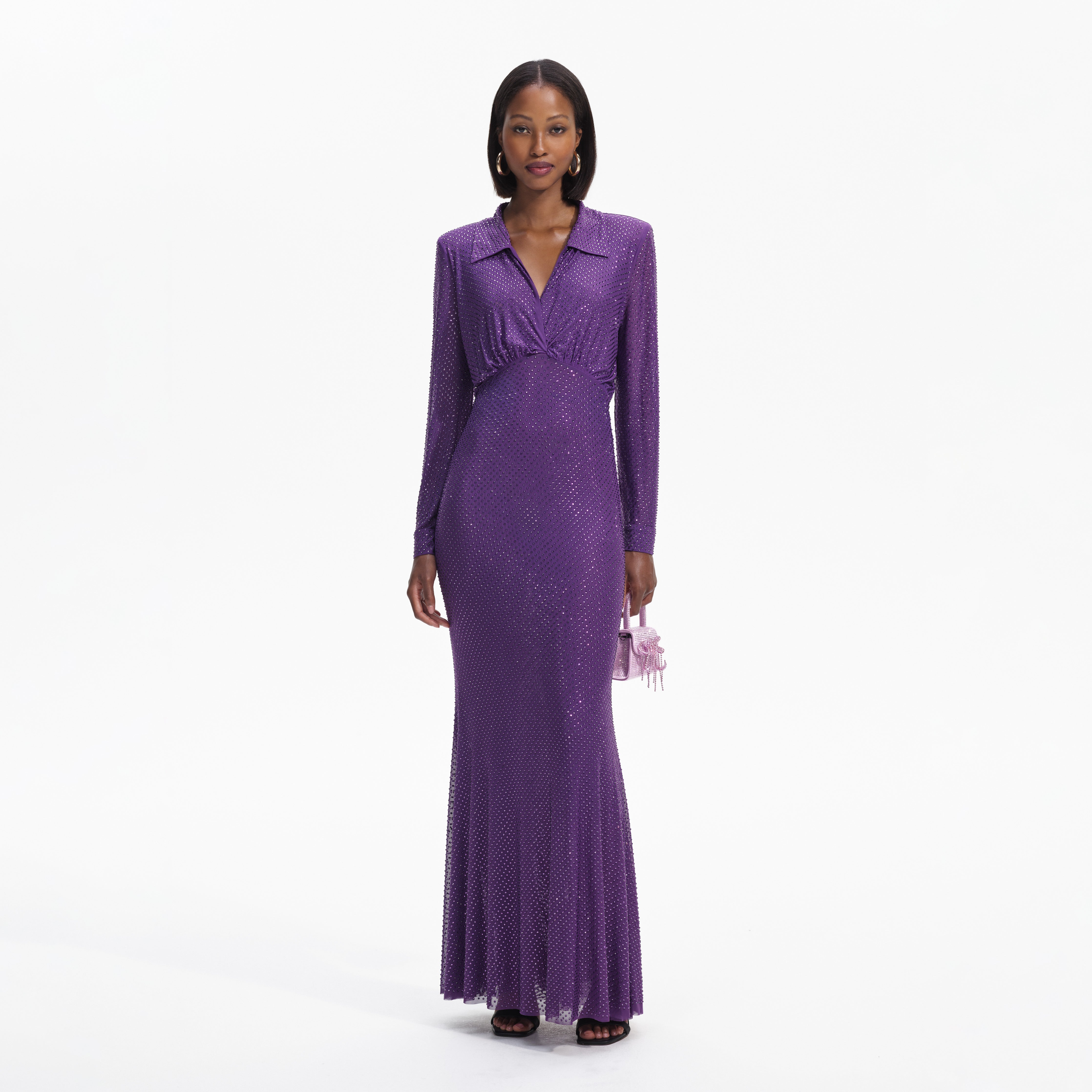 Purple lace hot sale maxi dress