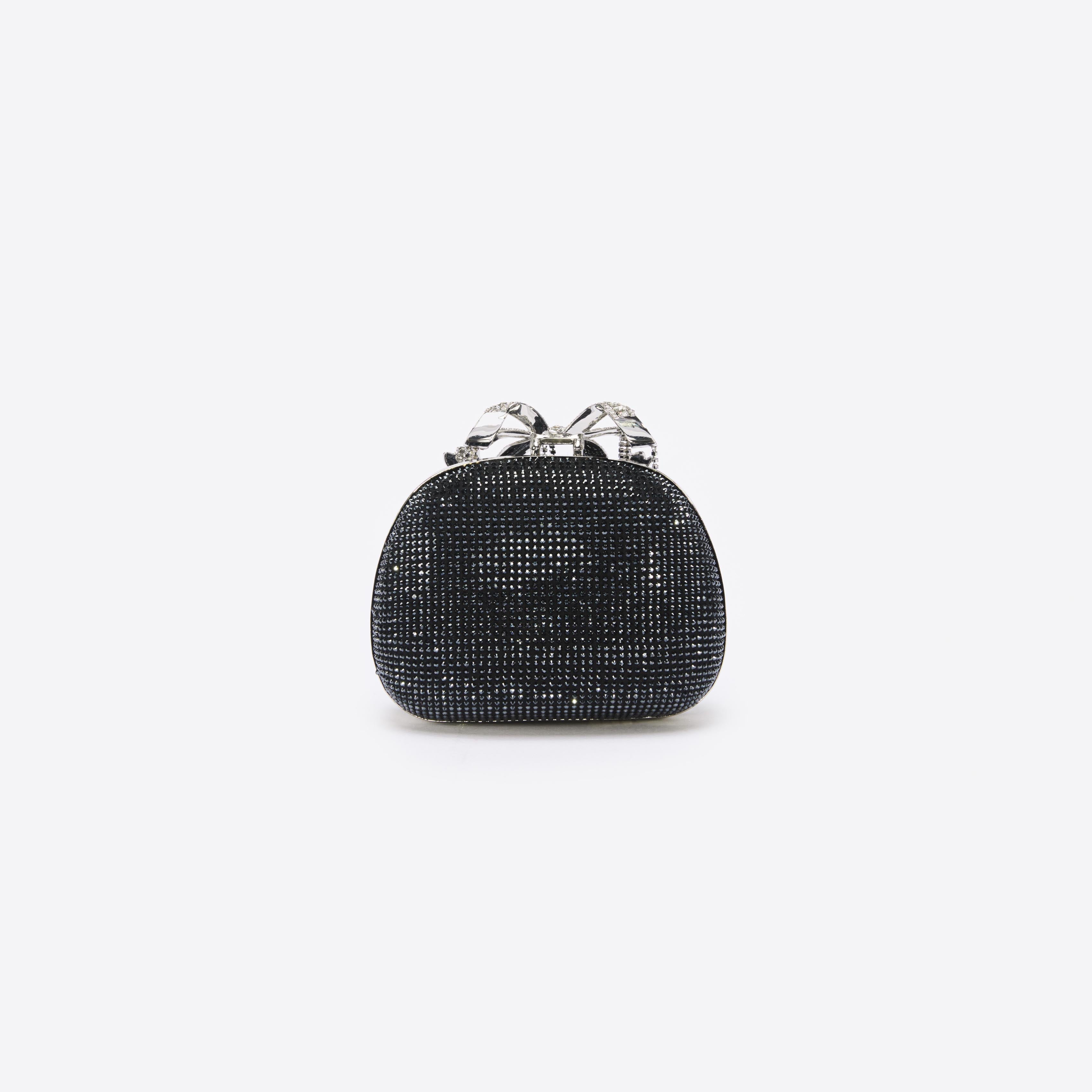 Black rhinestone clutch bag best sale